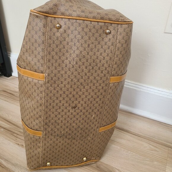 Vintage Gucci Micro GG Duffle Travel Bag Brown - Picture 2 of 12